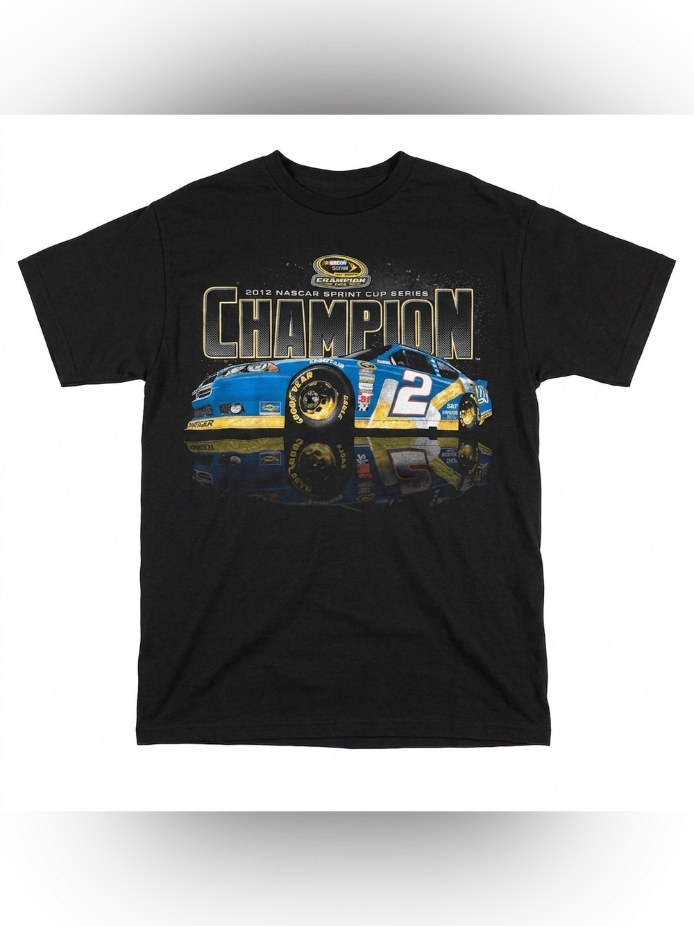 Brad Keselowski Shirt Mens Medium M Black 2012 NASCAR Sprint Cup Champion Penske